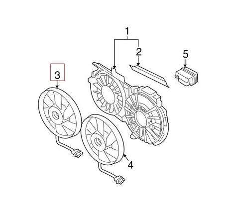 Genuine VW/Audi Auxiliary Cooling Fan Assembly 8E0959455N