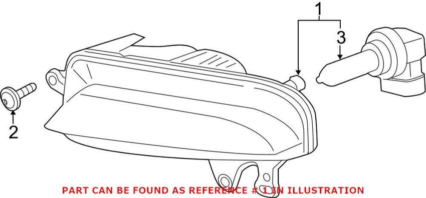 Genuine VW/Audi Foglight Assembly – Driver Side 8K0941699C