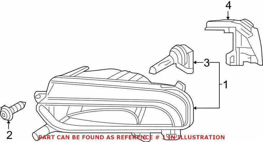 Genuine VW/Audi Fog Light – Front Passenger Side 8V0941700B