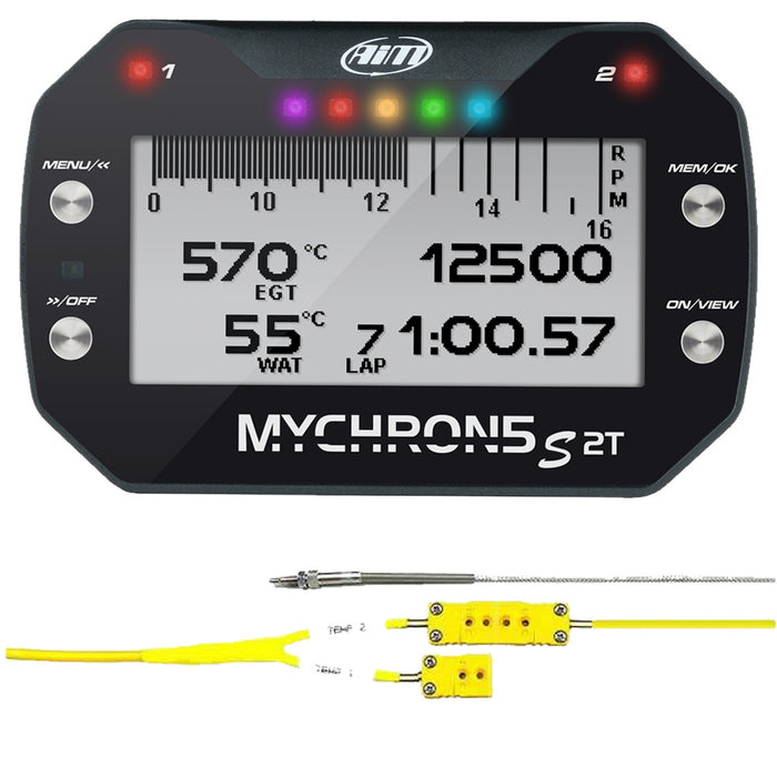 AiM SPORTS MyChron 5S 2T w/ EGT & Water Temp - XD2M5S2TEGTTRM1011U
