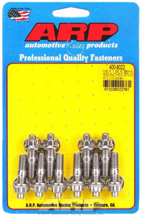 S/S Stud Kit - (10) M8 x 1.25in x 38mm