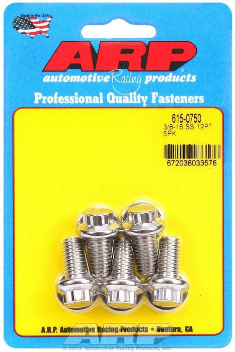 S/S Bolt Kit - 12pt. (5) 3/8-16 x 0.750