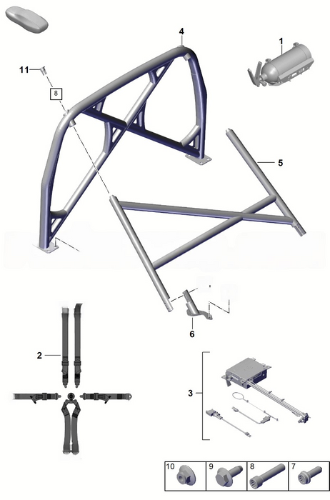 Genuine Porsche Jet Black Roll Cage 992 GT3 RS