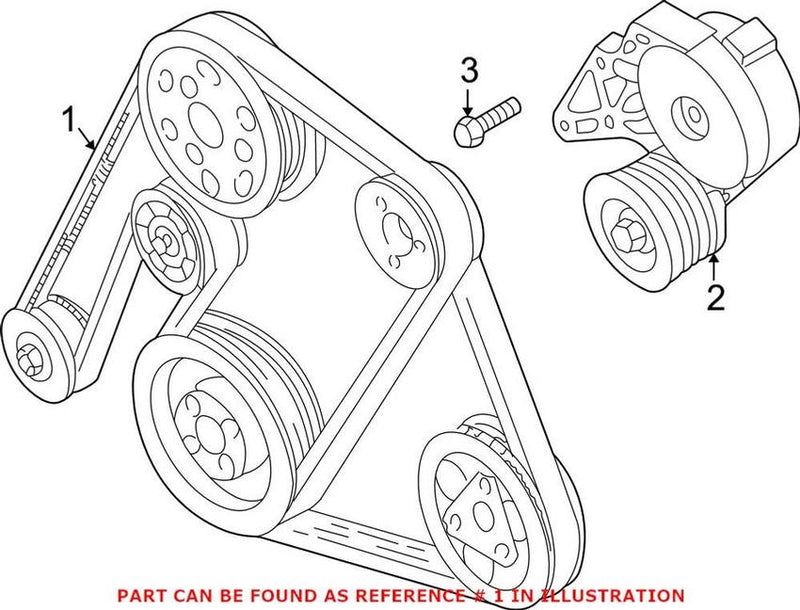 VW Accessory Drive Belt 021145933H