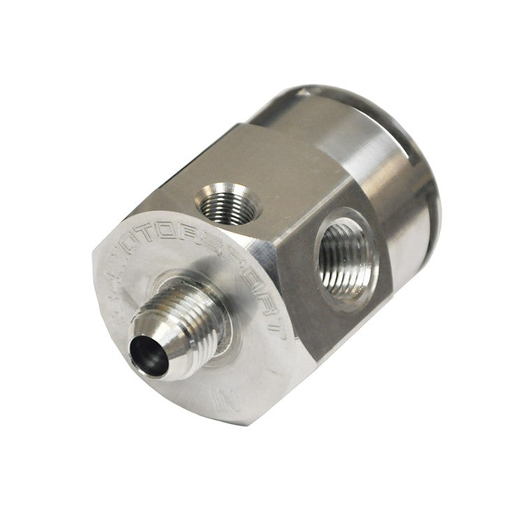 034 Motorsport Fuel Pressure Regulator Housing Adapter - Remote Mount - Billet Aluminum