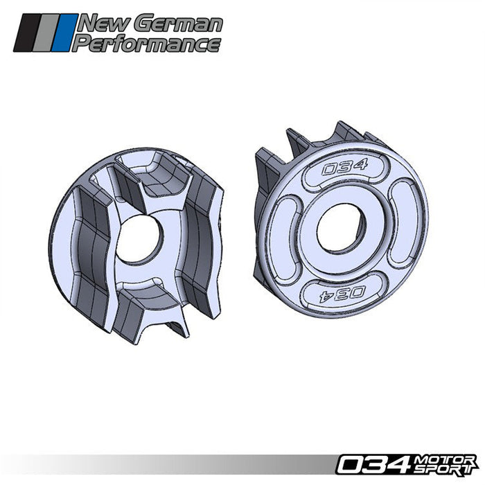 034Motorsport Billet Aluminum Rear Differential Carrier Mount Insert Kit, B8 Audi A4/S4/RS4, A5/S5/RS5, Q5/SQ5 and C7 Audi A6/S6/RS6, A7/S7/RS7
