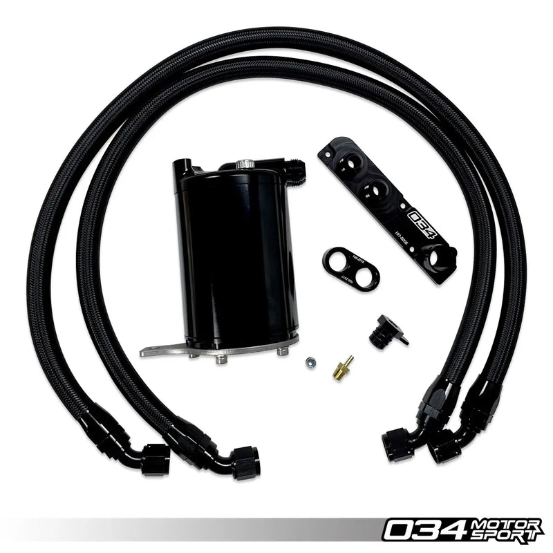 034Motorsport Catch Can Kit, 8J/8P Audi TT/A3, VW Mk5 GTI/GLI, Mk6 Golf R EA113 2.0T FSI