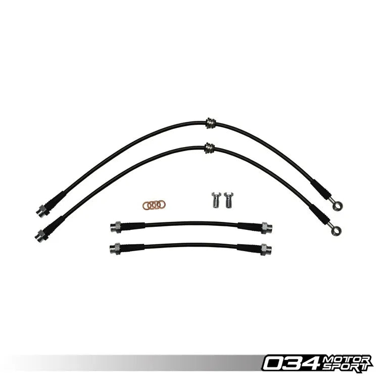 034Motorsport Stainless Steel Braided Brake Line Kit, 8P Audi A3 & MkV/MkVI Volkswagen Golf/Rabbit/GTI/Jetta/GLI