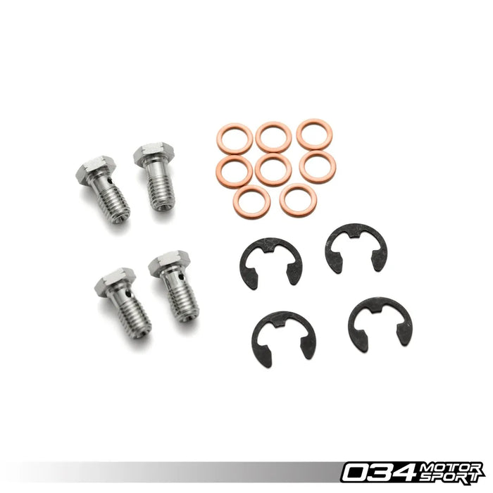 034Motorsport Stainless Steel Braided Brake Line Kit, 8P Audi A3 & MkVI Volkswagen Golf/Rabbit/GTI/Jetta/GLI w/ Bosch Calipers