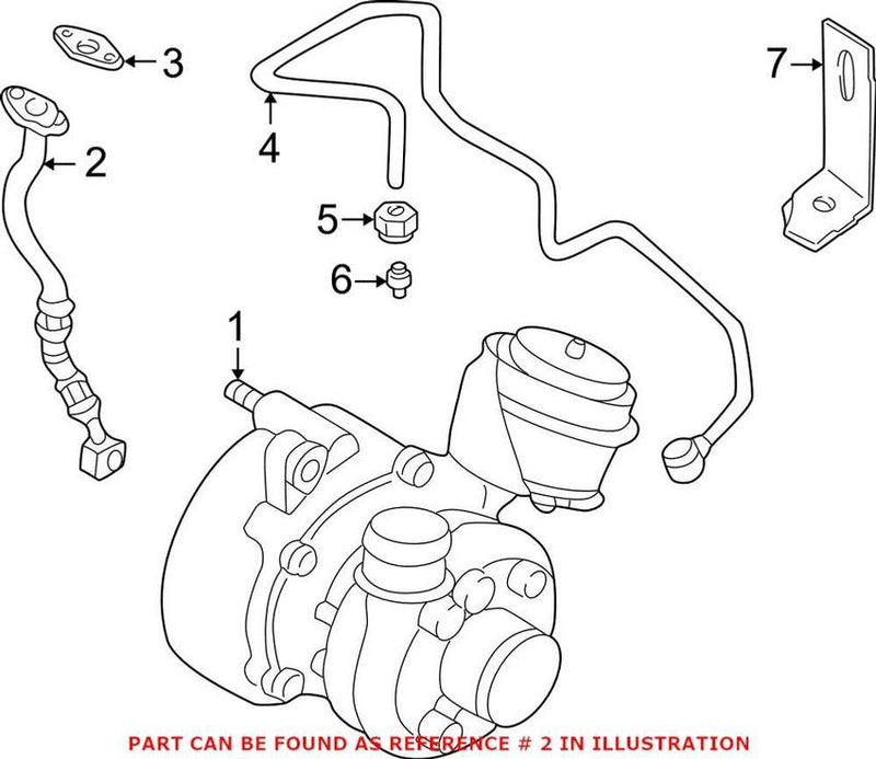 VW Turbocharger Oil Return Pipe 038145736C