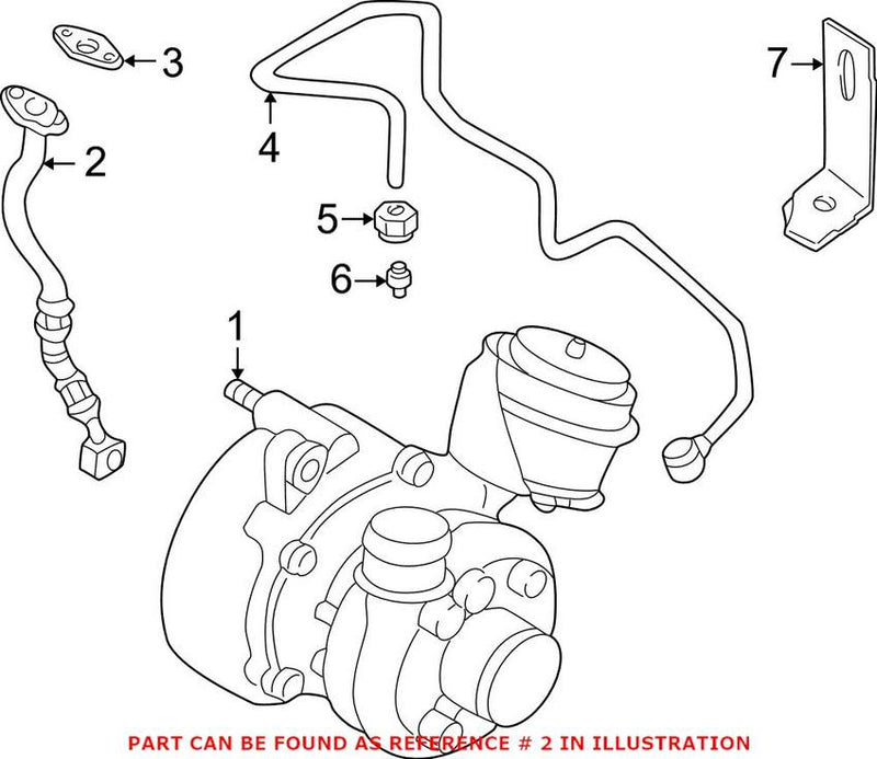 VW Turbocharger Oil Return Pipe 038145736C