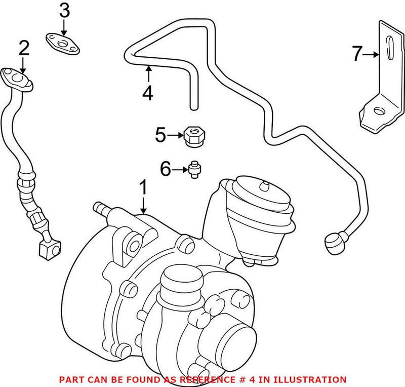 VW Turbocharger Oil Pipe 038145771N