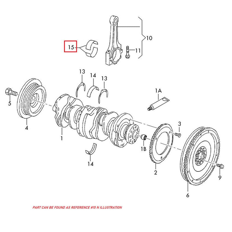 Genuine VW/Audi VW Engine Connecting Rod Bearing – Lower 03H105701EGLB