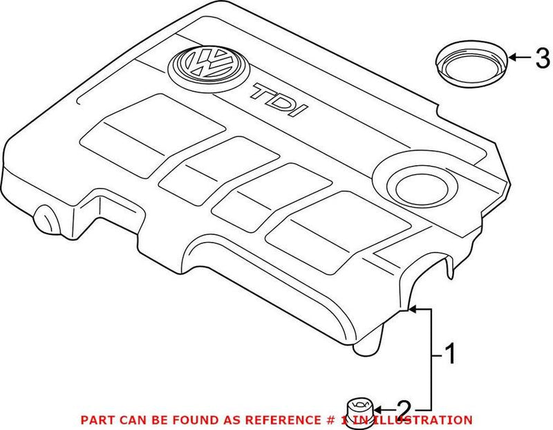 VW Engine Cover 03L103925R – Genuine VW/Audi