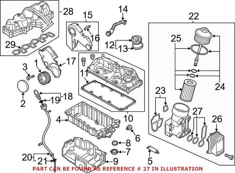 VW Engine Oil Cooler Gasket Set 03L198070 – Genuine VW/Audi