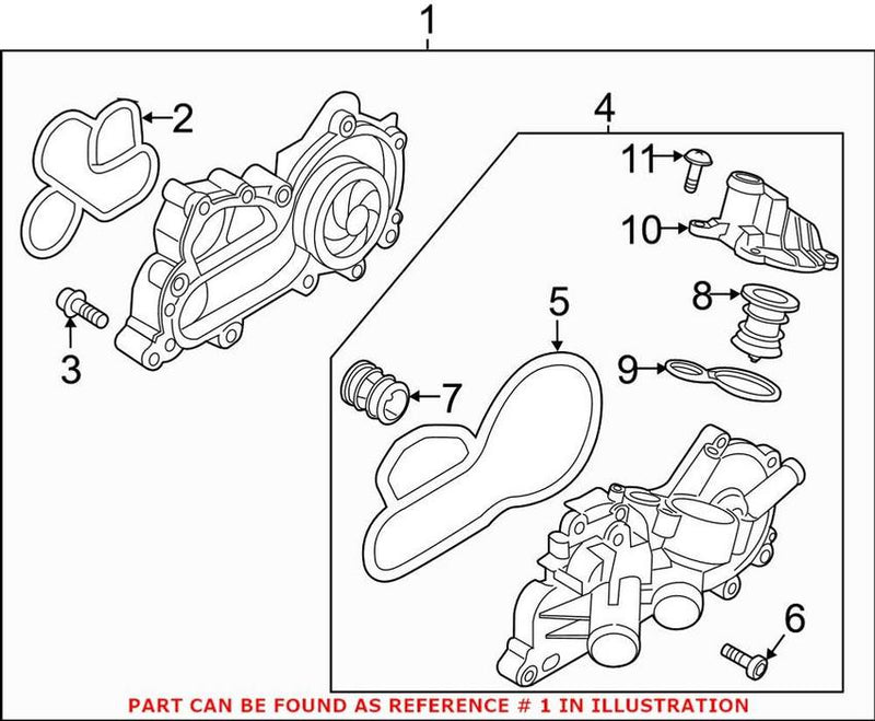 VW Engine Water Pump 04E121600AD