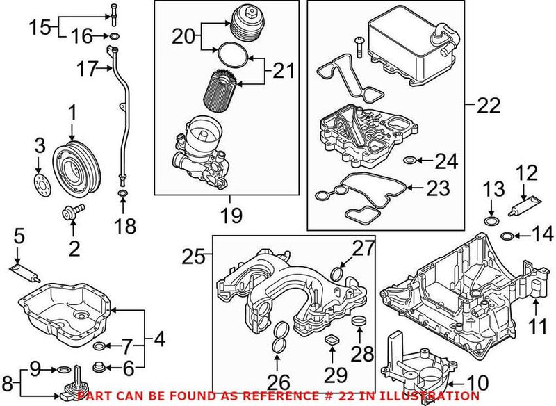 Genuine VW/Audi Engine Oil Cooler 059117015P – Genuine VW/Genuine VW/Audi