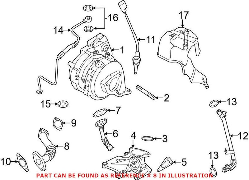 VW EGR Tube 059131521F