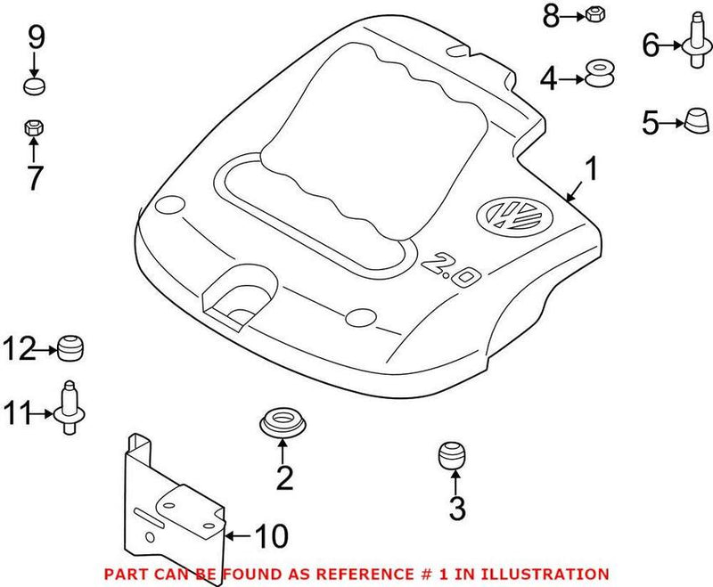 VW Engine Cover 06A103925EF – Genuine VW/Audi