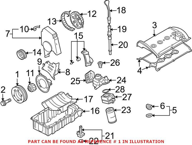 Genuine VW/Audi Engine Crankshaft Pulley 06A105243E – Genuine VW/Genuine VW/Audi