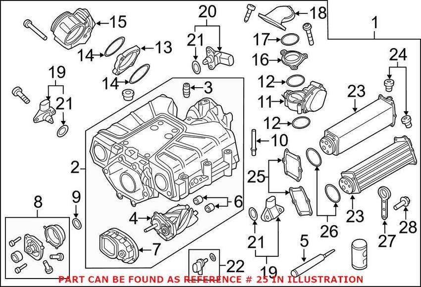 Genuine VW/Audi Intercooler Gasket 06E145723G