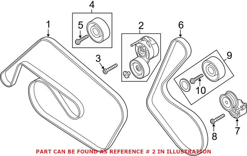 Genuine VW/Audi Accessory Drive Belt Tensioner Assembly 06E903133AE