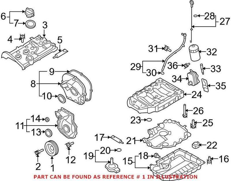 Genuine VW/Audi VW Engine Crankshaft Pulley 06H105243K
