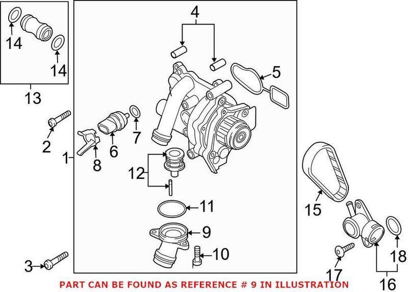 Genuine VW/Audi VW Engine Coolant Thermostat Housing 06H121121L