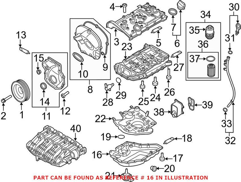 VW Engine Oil Pan 06J103600AM