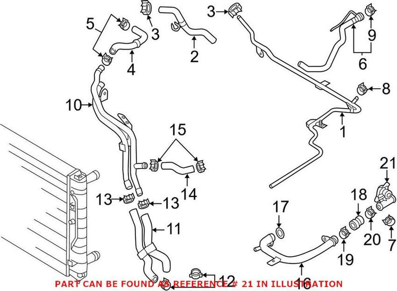 VW HVAC Heater Hose Connector 06J121085B – Genuine VW/Audi