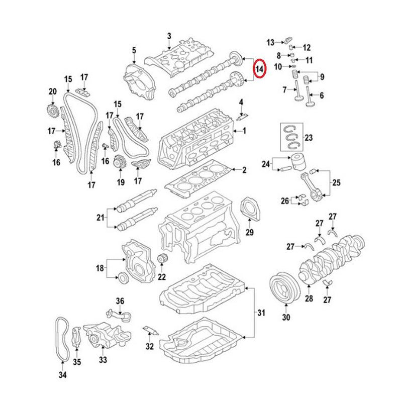VW Engine Camshaft 06K109022BC – Genuine VW/Audi