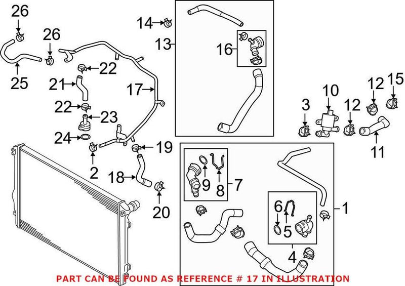 VW Engine Coolant Pipe 06K121075Q