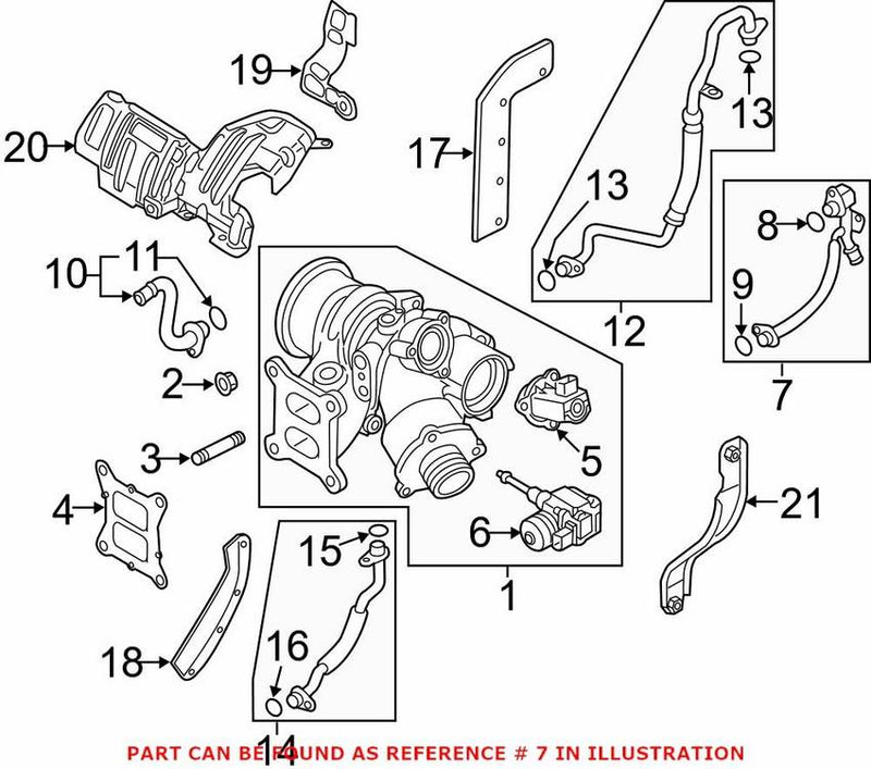 GENUINE VW/AUDI Turbocharger Coolant Line 06K 121 497 BD