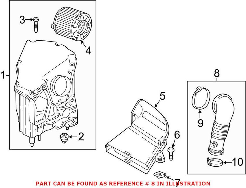 Genuine VW/Audi Engine Air Intake Hose 06L129629B – Genuine VW/Genuine VW/Audi