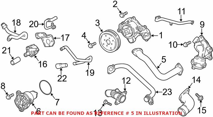 Genuine VW/Audi Engine Water Pump Outlet Pipe
