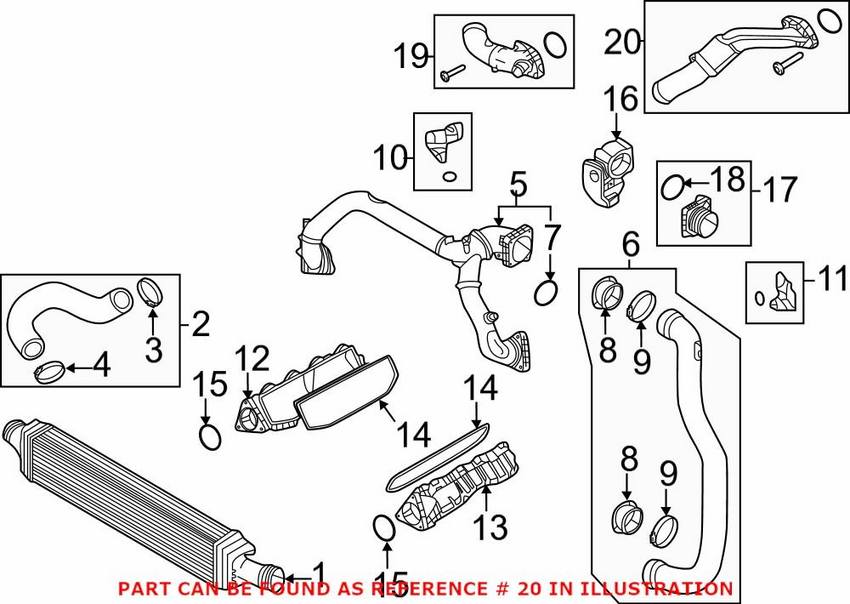 Genuine VW/Audi Turbocharger Outlet Pipe 06M145673AT