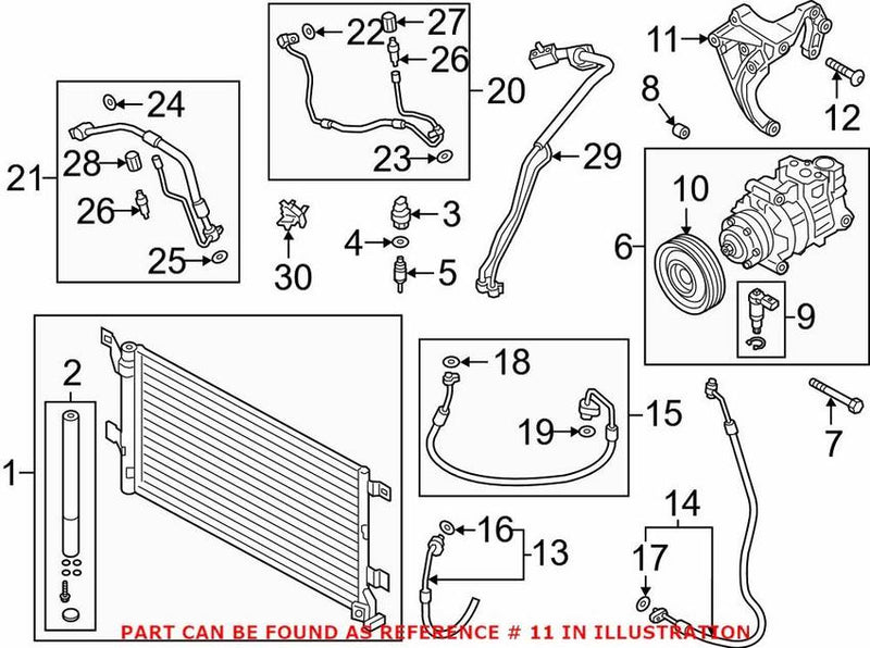 Genuine VW/Audi A/C Compressor Bracket 06M260885M