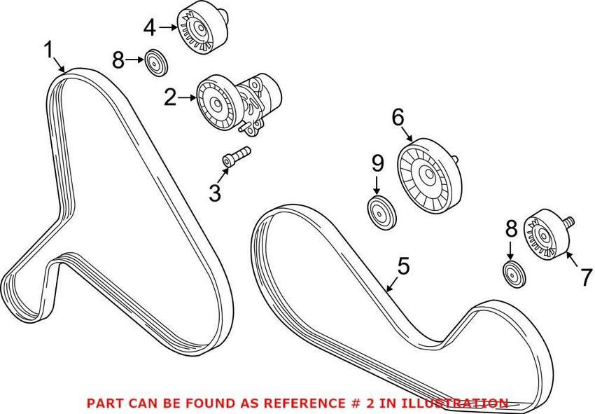 Genuine VW/Audi Accessory Drive Belt Tensioner Assembly 06M903133J