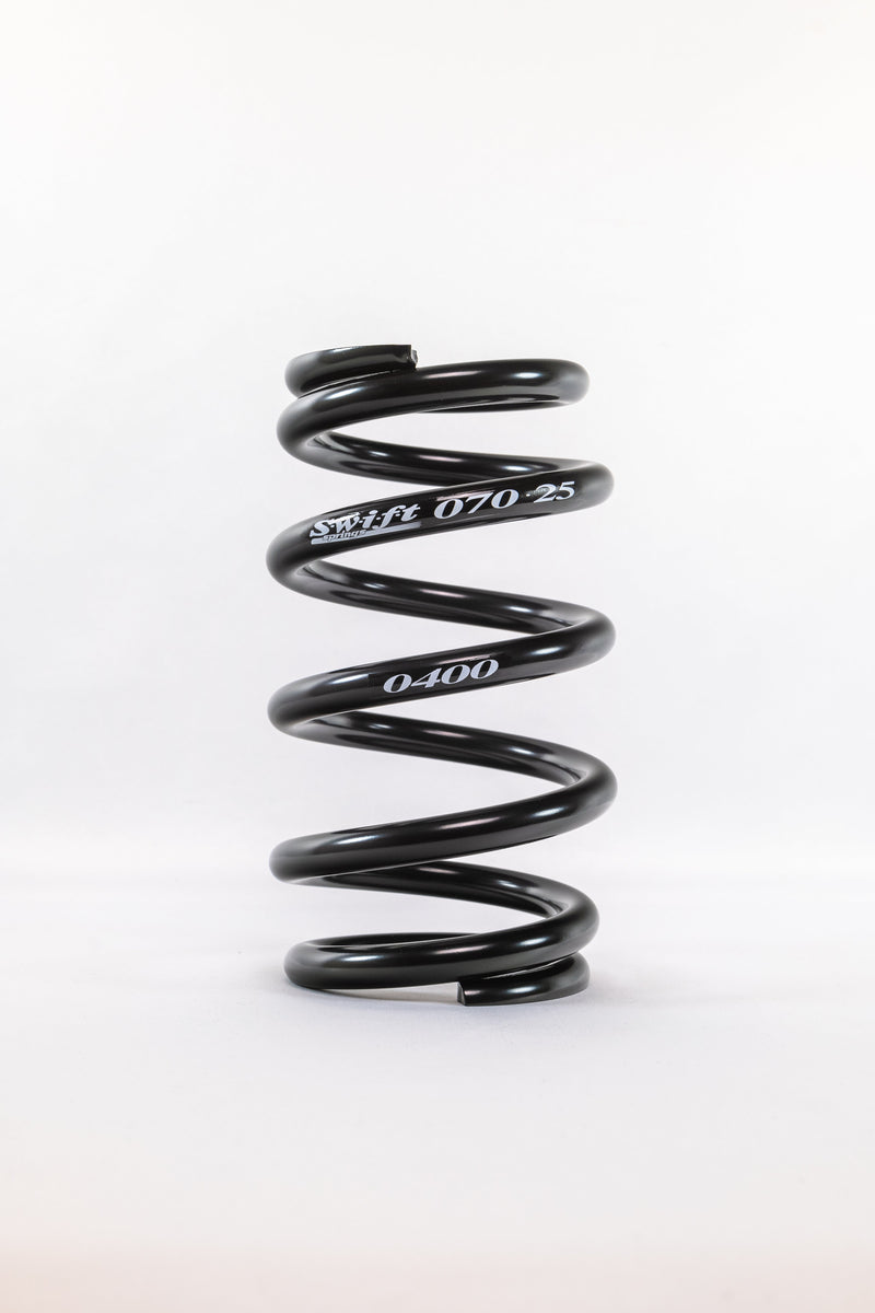 Coil Spring - Coil-Over - Barrel - 2.5 in ID - 7 in Length - 500 lb/in Spring Rate - Steel - Black Powder Coat - Each