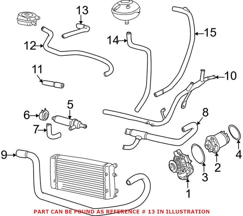 VW Engine Coolant Hose 074121096D