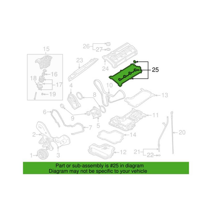 Genuine VW/Audi Valve Cover Gasket 077198025