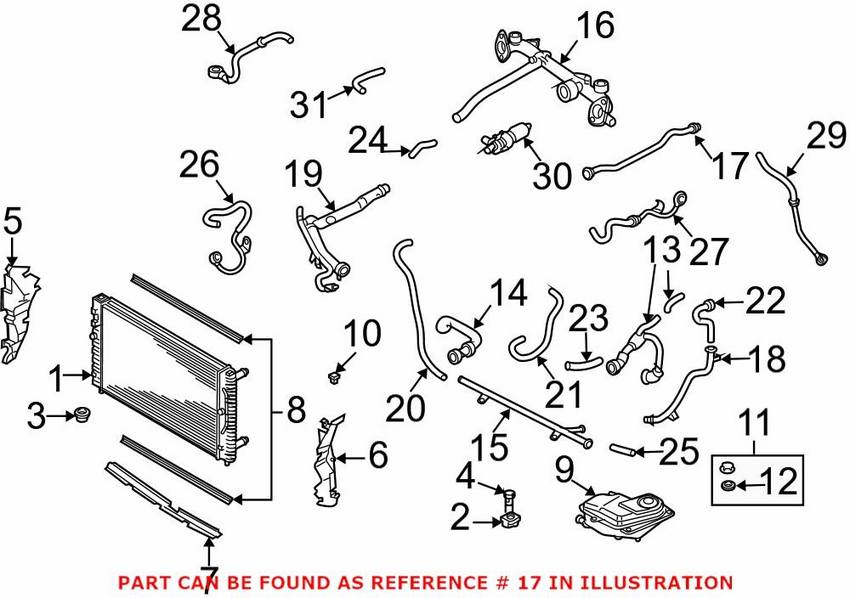 Genuine VW/Audi Engine Coolant Pipe 078121075AC – Genuine VW/Genuine VW/Audi