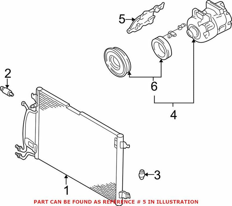Genuine VW/Audi VW A/C Compressor Bracket 078260835F