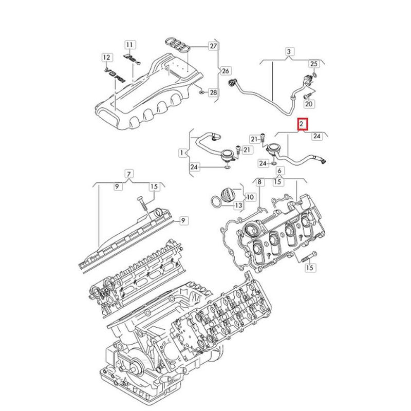 Genuine VW/Audi Engine Crankcase Vent Valve – Driver Side 079103210E