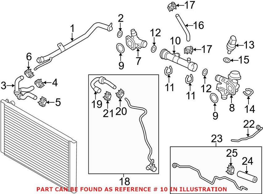Genuine VW/Audi Engine Coolant Pipe 079121071BS – Genuine VW/Genuine VW/Audi
