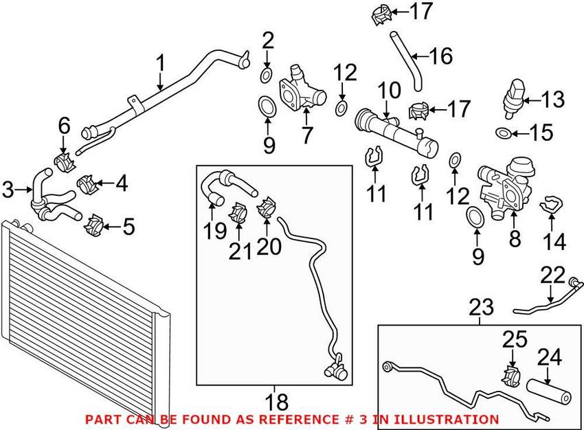 Genuine VW/Audi Engine Coolant Hose 079121448