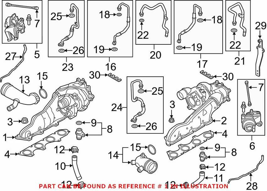 Genuine VW/Audi Turbocharger – Passenger Side 079145722
