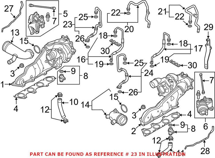 Genuine VW/Audi Engine Coolant Hose – Passenger Side 079145910H