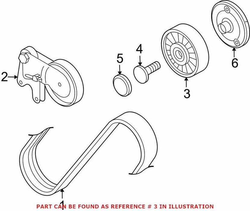 Genuine VW/Audi Accessory Drive Belt Idler Pulley 079903341D