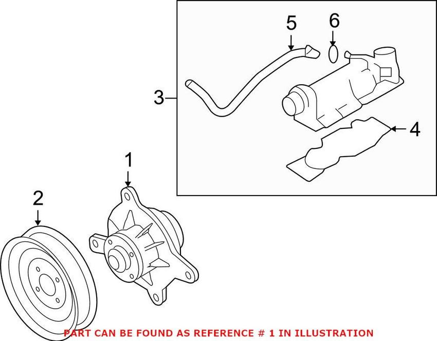 Genuine VW/Audi VW Engine Water Pump 07D121008A